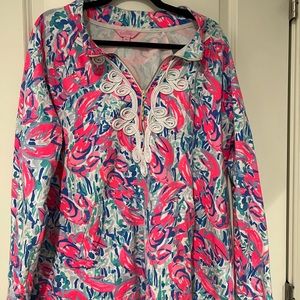 Lilly Pulitzer Skipper Popover Cracked Up Lobster Size XL